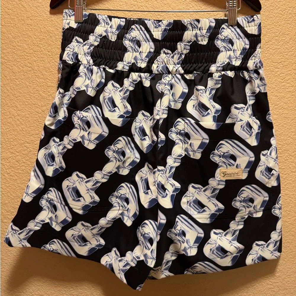 New Gucci Horsebit Logo Shorts Blue Black Size IT 46 US M Waist 32